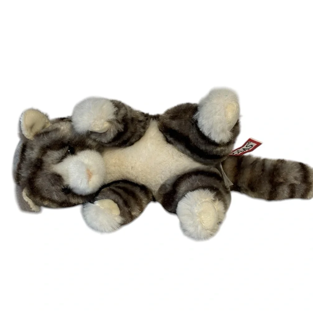 Douglas Cuddle Toys Zipper Gray Tabby Cat Plush 9” Weighted Stuffed Animal Plush